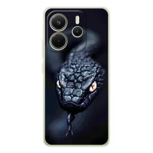 Чехол с картинкой «Хищники» для Xiaomi Redmi Note 14 4G (EU) (Черная змея)