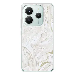 Мраморный чехол на Xiaomi Redmi Note 14 5G (VPrint) (Белый мрамор)