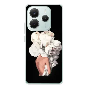 Чехлы (ART) Цветы на Xiaomi Redmi Note 14 5G (VPrint) (Білі квіти)