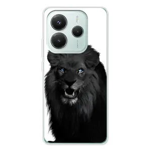 Чехлы с картинками животных Xiaomi Redmi Note 14 5G (Черный ЛЕВ)