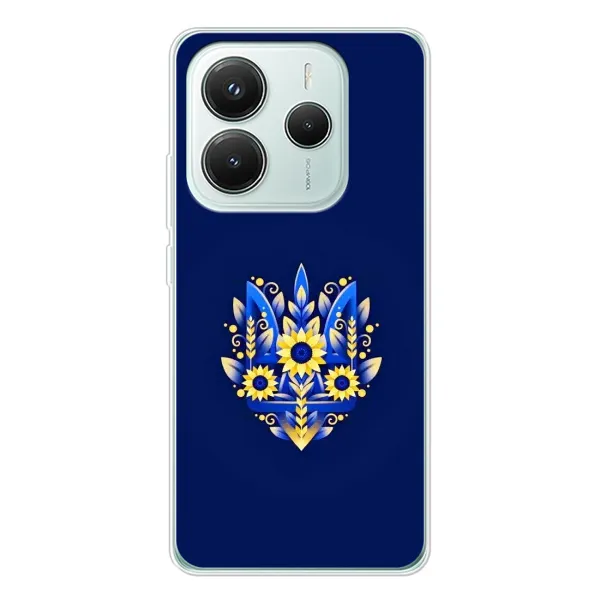 Чехол с принтом «Цветочный Герб» для Xiaomi Redmi Note 14 5G