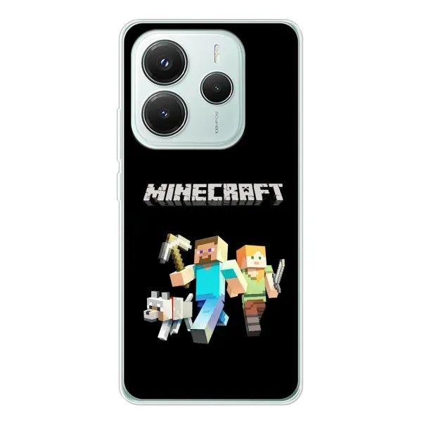 Чохол з принтом «герої Minecraft» для Xiaomi Redmi Note 14 5G Чохол з принтом «герої Minecraft» для Xiaomi Redmi Note 14 5G