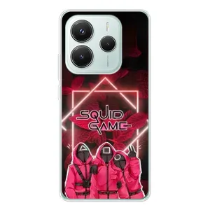 Чехол Гра в кальмара для Xiaomi Redmi Note 14 5G (Охранники Игра кальмара)