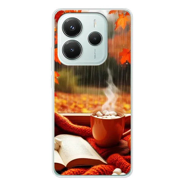 Чехол с принтом «Кофе и дождь» для Xiaomi Redmi Note 14 5G Чехол с принтом «Кофе и дождь» для Xiaomi Redmi Note 14 5G