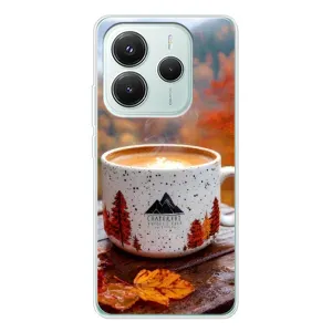 Чехол с уникальным дизайном «Осень с кофе» для Xiaomi Redmi Note 14 5G (Кофе на природе)