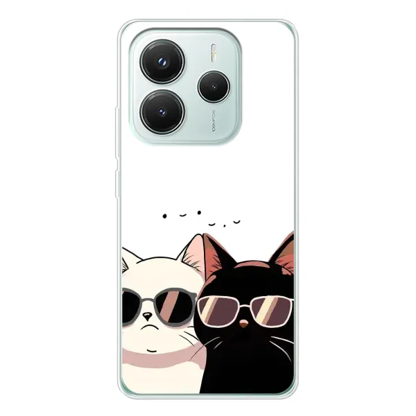 Чехол с принтом «Коты в очках» для Xiaomi Redmi Note 14 5G Чехол с принтом «Коты в очках» для Xiaomi Redmi Note 14 5G