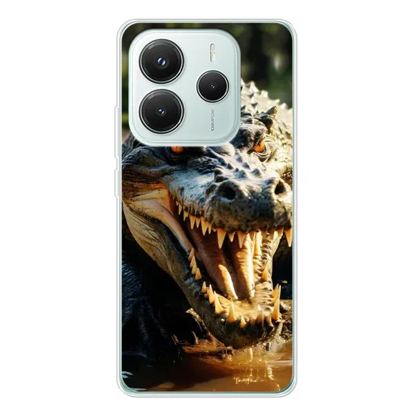 Чехол с принтом «Опасный крокодил» для Xiaomi Redmi Note 14 5G Чехол с принтом «Опасный крокодил» для Xiaomi Redmi Note 14 5G