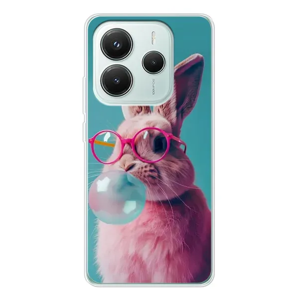 Чехол с принтом «Кролик в очках» для Xiaomi Redmi Note 14 5G Чехол с принтом «Кролик в очках» для Xiaomi Redmi Note 14 5G