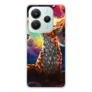 Чехлы с картинкой Лисички для Xiaomi Redmi Note 14 5G (VPrint) (Лисица в космосе)