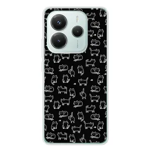 Чехол с принтом для Xiaomi Redmi Note 14 5G (AlphaPrint) Модные коты (Меленькие котики)