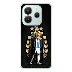 Чехлы для Xiaomi Redmi Note 14 5G (Leo чемпион) (AlphaPrint) (Месси Король)