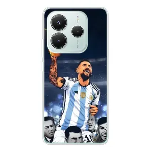 Чехлы для Xiaomi Redmi Note 14 5G (Leo чемпион) (AlphaPrint) (Месси с кубком)