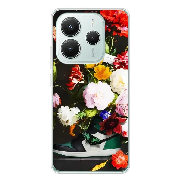 Чехол с принтом «Nike цветы» для Xiaomi Redmi Note 14 5G