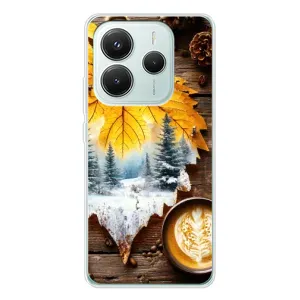 Чехол с уникальным дизайном «Осень с кофе» для Xiaomi Redmi Note 14 5G (Осенне-зимний кофе)