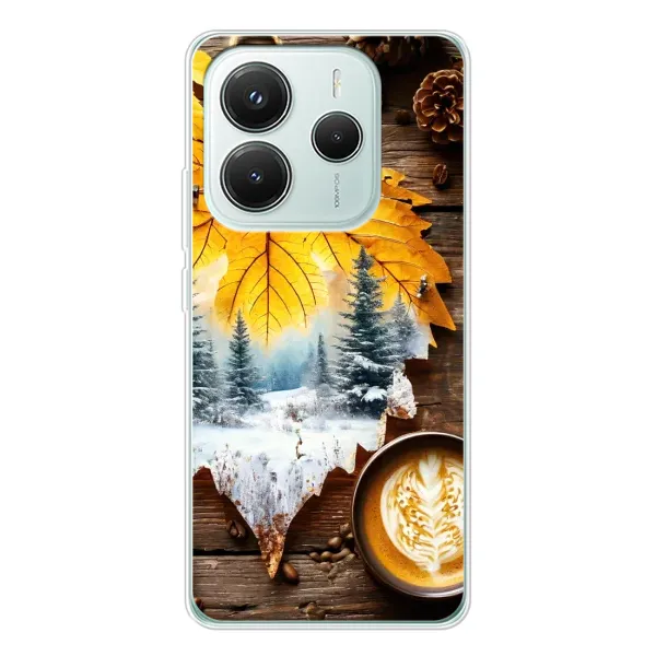 Чехол с принтом «Осенне-зимний кофе» для Xiaomi Redmi Note 14 5G Чехол с принтом «Осенне-зимний кофе» для Xiaomi Redmi Note 14 5G
