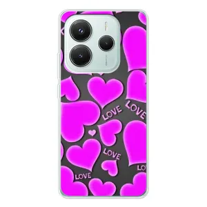 Чехлы для любимой на Редми Ноут 14 5Джи (VPrint) (Pink hearts)