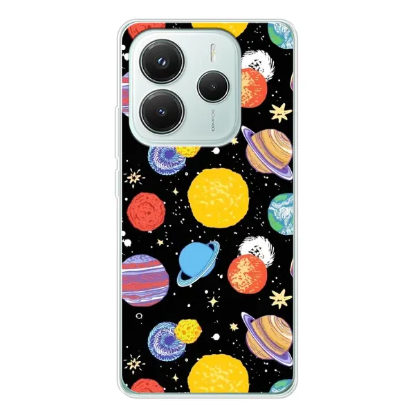 Чохол з принтом «Намальовані планети» для Xiaomi Redmi Note 14 5G Чохол з принтом «Намальовані планети» для Xiaomi Redmi Note 14 5G