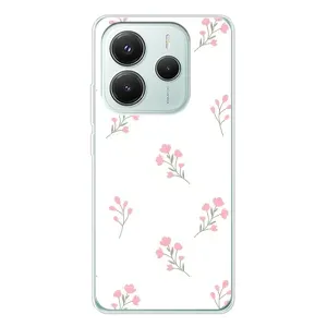 Чехол с розовым рисунком для Xiaomi Redmi Note 14 5G (Розовые цветы)