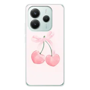 Чехол с розовым рисунком для Xiaomi Redmi Note 14 5G (Розовые вишни)