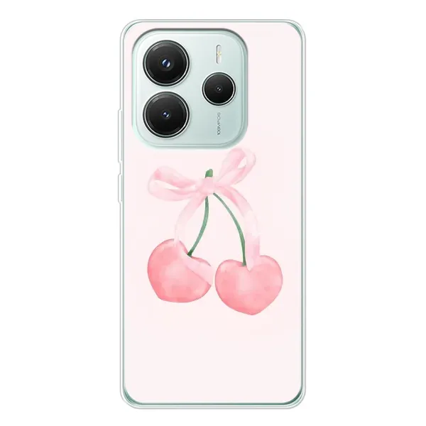 Чехол с принтом «Розовые вишни» для Xiaomi Redmi Note 14 5G Чехол с принтом «Розовые вишни» для Xiaomi Redmi Note 14 5G