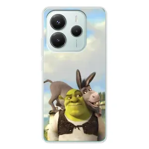 Чехол с мультфильмом Шрек на Xiaomi Redmi Note 14 5G (Шрек и Осел)