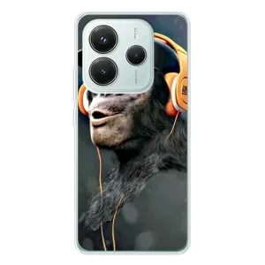 Чехол с Обезьянами Xiaomi Redmi Note 14 5G - (AlphaPrint) (В наушниках)
