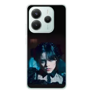 Чехлы Венсдей на Xiaomi Redmi Note 14 5G Уэнсдей (AlphaPrint) (взгляд Уэнздей)