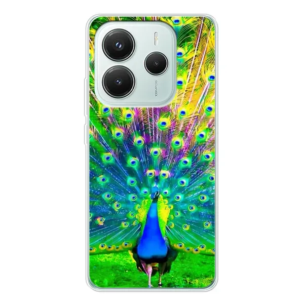 Чехол с принтом «Яркий Павлин» для Xiaomi Redmi Note 14 5G