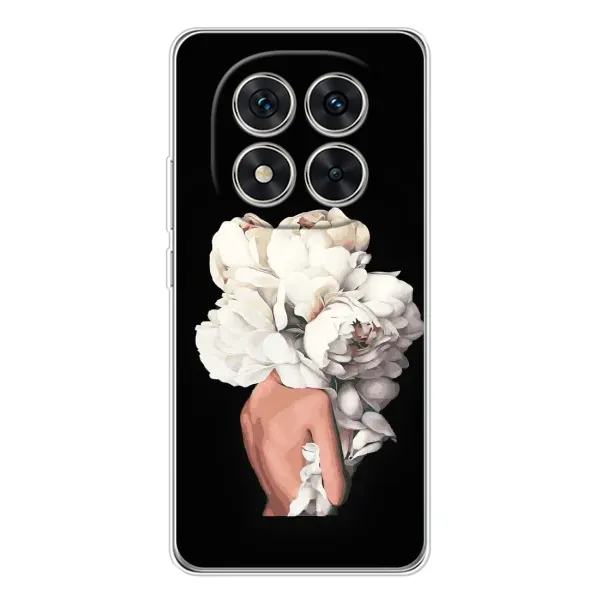 Чехол с принтом «Белые цветы» для Xiaomi Redmi Note 14 Pro Plus