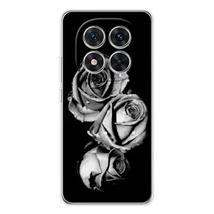 Чехол с картинкой (Стильные) для Редми Нот 14 Про Плюс - (AlphaPrint) (Черная роза)