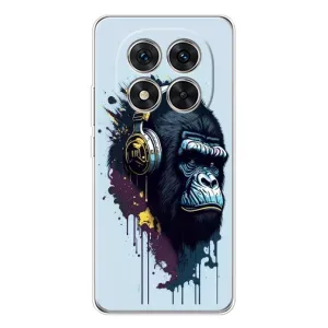 Чехол с Обезьянами Xiaomi Redmi Note 14 Pro Plus - (AlphaPrint) (Горилла в наушниках)