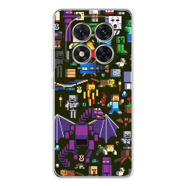 Чехол с принтом «Коллаж Майнкрафт» для Xiaomi Redmi Note 14 Pro Plus