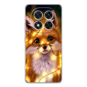 Чехлы с картинкой Лисички для Xiaomi Redmi Note 14 Pro (VPrint) (Лисичка в гирляндах)