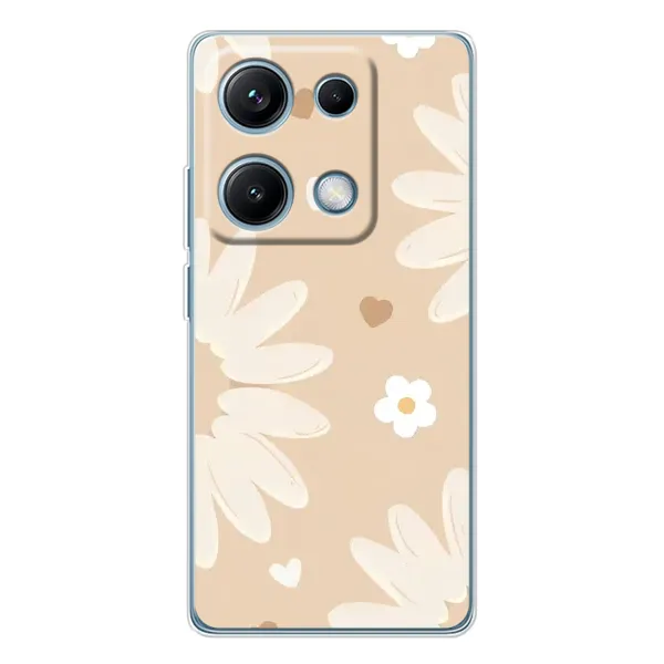 Чохол з принтом «Бежеві квіти» для Xiaomi Redmi Note 14S