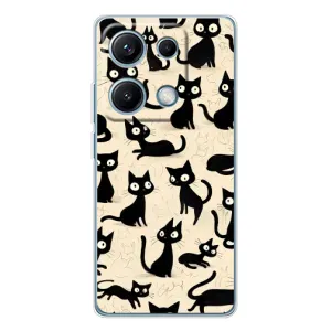 Чехол с рисунком кот на Xiaomi Redmi Note 14S (Черные коты)