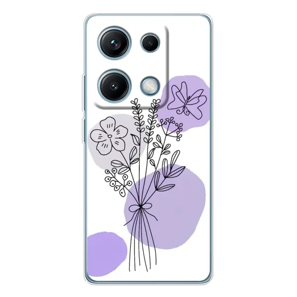 Чохол з принтом «Букет фіолетова абстракція» для Xiaomi Redmi Note 14S