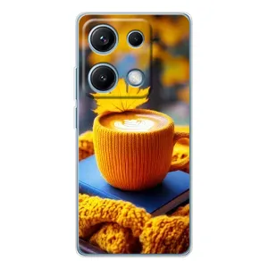 Чохол з унікальним дизайном 'Осінь з кавою' для Xiaomi Redmi Note 14S (Кава на жовтому пледі)