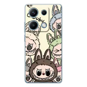 Чехол с Лабубу на Xiaomi Redmi Note 14S (Золотая обезьяна Bored Ape)