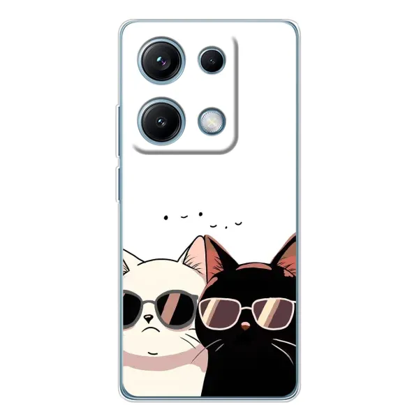 Чохол з принтом «Коти в окулярах» для Xiaomi Redmi Note 14S