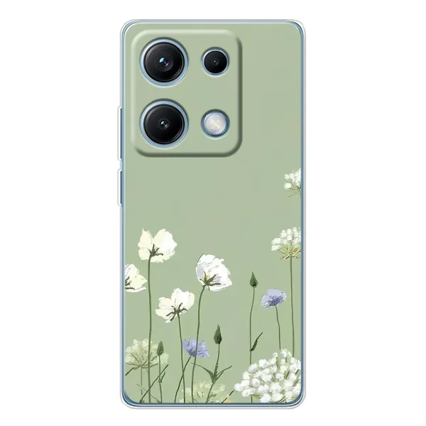 Чохол з принтом «Квіти на зеленому» для Xiaomi Redmi Note 14S