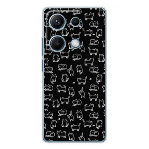 Чохол з принтом для Xiaomi Redmi Note 14S (AlphaPrint) Модні коти