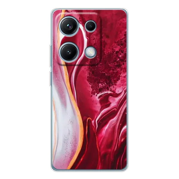 Чохол з принтом «Мрамор червоний» для Xiaomi Redmi Note 14S