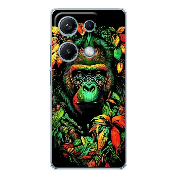 Чохол з принтом «Мавпа в квітах» для Xiaomi Redmi Note 14S Чохол з принтом «Мавпа в квітах» для Xiaomi Redmi Note 14S