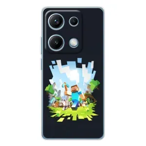 Чехол Майнкрафт на Xiaomi Redmi Note 14S (AlphaPrint) Minecraft (персонажи Minecraft)