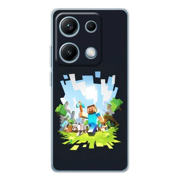Чехол с принтом «персонажи Minecraft» для Xiaomi Redmi Note 14S