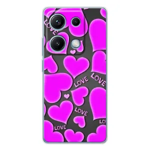 Чехлы для любимой на Редми Нот 14С (VPrint) (Pink hearts)