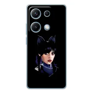 Чохли Венсдей на Xiaomi Redmi Note 14S Уенсдей (AlphaPrint) (серйозна Венздей)