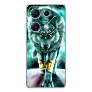 Защитные чехлы для Редми Нот 14С (AlphaPrint) (ХИТ продаж) ВОЛК (Яркий волк)