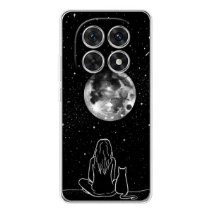 Чехол с рисунком кот на Xiaomi Redmi Note 15 5G (Девушка с котом)