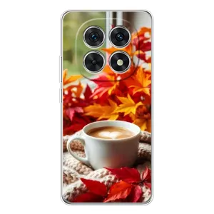 Чехол с уникальным дизайном «Осень с кофе» для Xiaomi Redmi Note 15 5G (Кофе и листья)